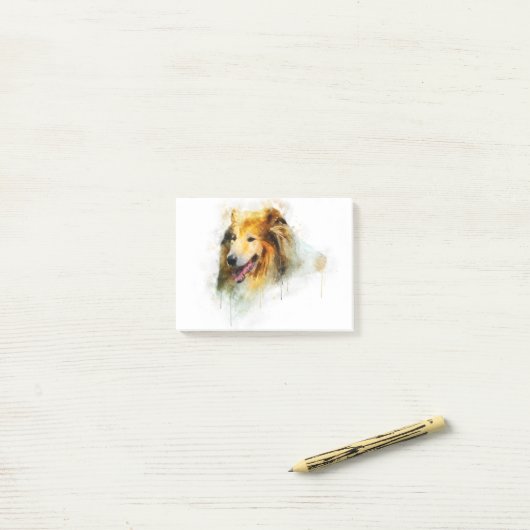 Post-it® Rough Collie (Sur un bureau)