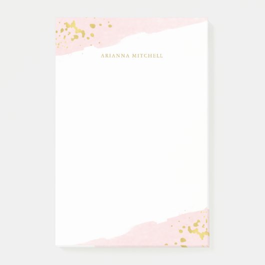 Post-it® Rougissent l'aquarelle et l'or Romance de | (Devant)