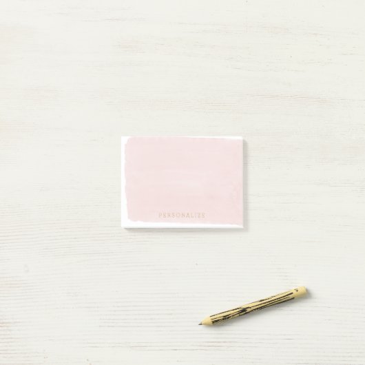 Post-it® Rougissent l'aquarelle rose (Sur un bureau)