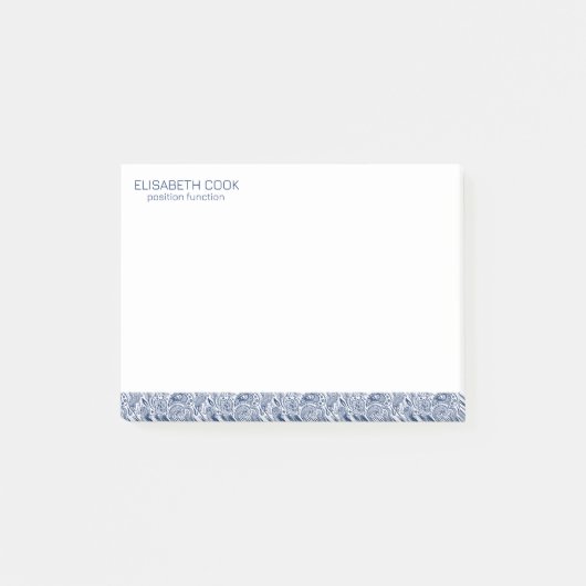 Post-it® Royal Blue and White Paisley Motif (Devant)