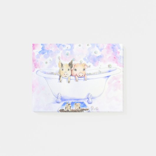 Post-it® Rub a Dub Dub Piggies dans Tub Peinture (Devant)