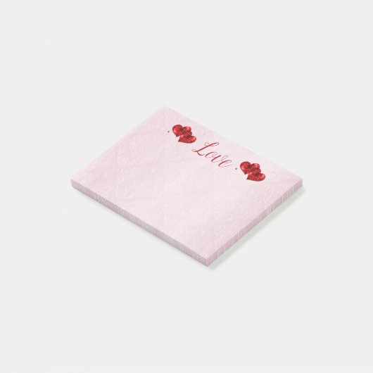 Post-it® Ruby Hearts Love Post-It Notes (Incliné)