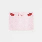 Post-it® Ruby Red Hearts et Love Post-It Notes (Devant)