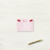 Post-it® Ruby Red Hearts et Love Post-It Notes (Sur un bureau)