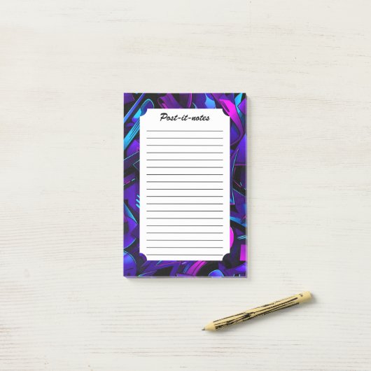 Post-it® Rue Graffiti Abstraite (Sur un bureau)