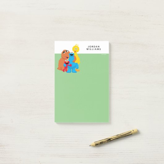 Post-it® Rue Sésame | Groupe Hug | Ajouter Votre Nom (Sur un bureau)