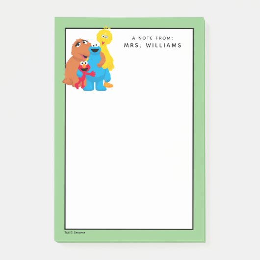 Post-it® Rue Sésame | Groupe Hug | Ajouter Votre Nom (Devant)