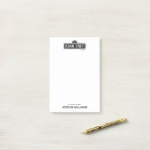 Post-it® Rue Sésame | Logo B&W | Ajouter Votre Nom (Sur un bureau)