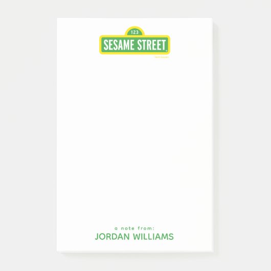 Post-it® Rue Sésame | Logo couleur complète | Ajouter Votre (Devant)