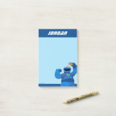 Post-it® Rue Sésame | Méca Builders Cookie Monster (Sur un bureau)