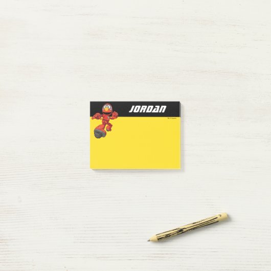 Post-it® Rue Sésame | Mécaniciens Elmo | Ajouter un nom (Sur un bureau)