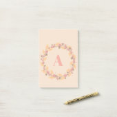 Post-it® Russe Automne Laisse Wreath | Monogramme (Sur un bureau)