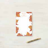 Post-it® Russe Feuille orange d'automne | Personnalisé (Sur un bureau)