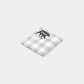 Post-it® Russe Mama Ours Gris Noir Monogramme Nom 3x3 (Incliné)
