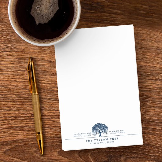 Post-it® Russe moderne Marine bleu Willow Tree Logo Letterh