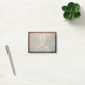 Post-it® Rustic Breast Cancer Survivor Pink Ribbon Abstract (Bureau)