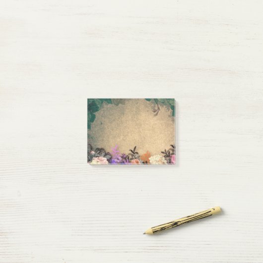 Post-it® Rustic chic, french country, floral pattern,trendy (Sur un bureau)