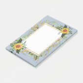 Post-it® Rustique BOHO Sunflowers Mariage de verdure (Incliné)