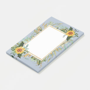 Post-it® Rustique BOHO Sunflowers Mariage de verdure