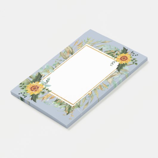 Post-it® Rustique BOHO Sunflowers Mariage de verdure (Incliné)