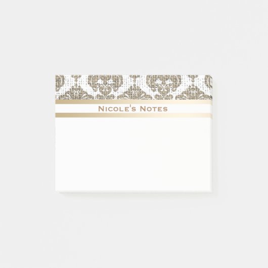 Post-it® Rustique Élégance Burlap Damassé Royal Chic Modern (Devant)
