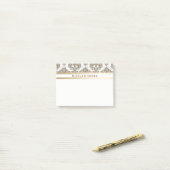 Post-it® Rustique Élégance Burlap Damassé Royal Chic Modern (Sur un bureau)