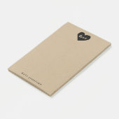 Post-it® Rustique Kraft Effet Amour Coeur Silhouette (Incliné)