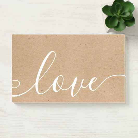 Post-it® Rustique Kraft Script Love (Bureau)