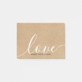 Post-it® Rustique Kraft Script Love Nom personnalisé (Devant)