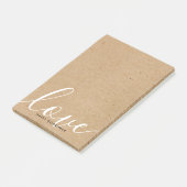 Post-it® Rustique Kraft Script Love Nom personnalisé (Incliné)