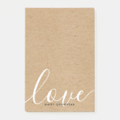 Post-it® Rustique Kraft Script Love Nom personnalisé (Devant)