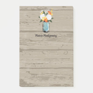 Post-it® Rustique orange Gerber Daisy Mason Jar Personnalis