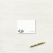 Post-it® Rustique Pine des neiges Bois aquarelle Camping Mo (Sur un bureau)