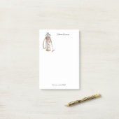 Post-it® Sac de golf élégant avec Bloc-notes Initiales (Sur un bureau)