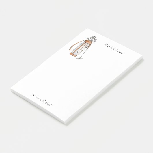 Post-it® Sac de golf élégant avec Bloc-notes Initiales (Incliné)