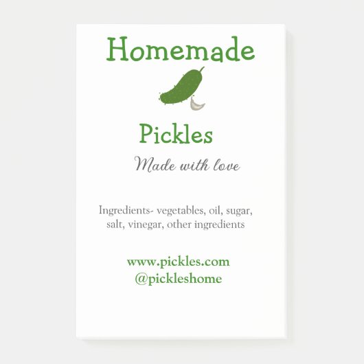 Post-it® Sachets maison faits avec amour ajouter texte site (Devant)