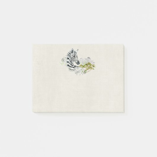Post-it® Safari Zebra Avec Aquarelle Savannah Arbre Vert (Devant)