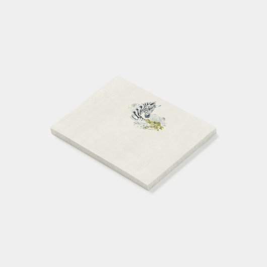 Post-it® Safari Zebra Avec Aquarelle Savannah Arbre Vert (Incliné)