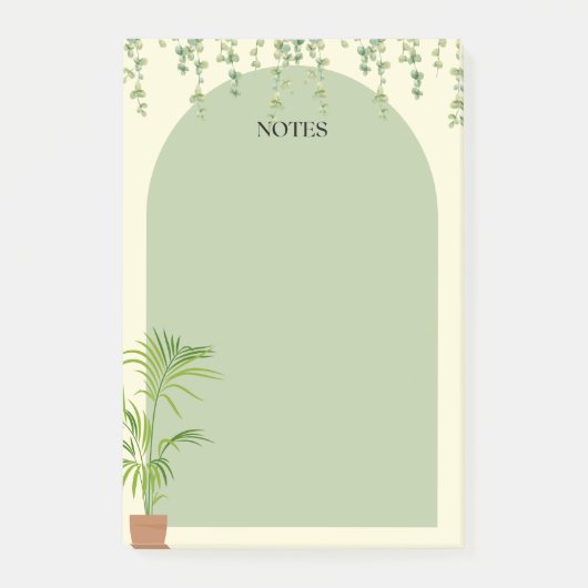 Post-it® Sage Boho minimal Plantes Green Post-it Note Pad (Devant)