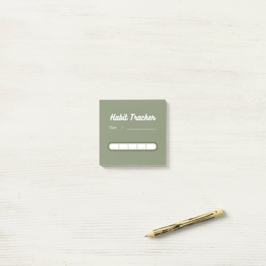 Post-it® Sage green Cute Habit Tracker Post-it Notes (Sur un bureau)
