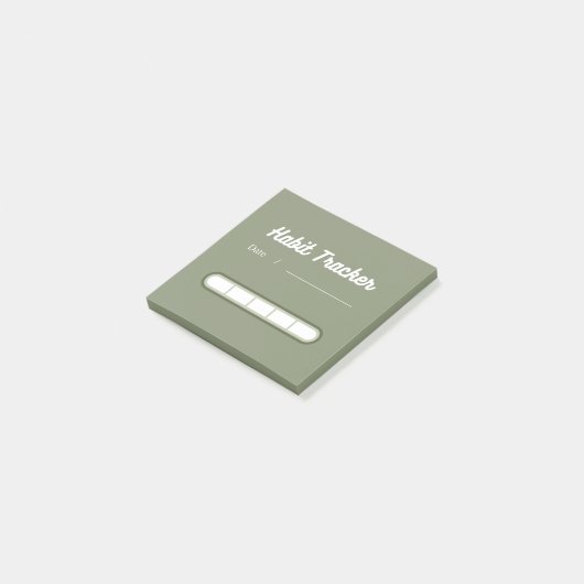 Post-it® Sage green Cute Habit Tracker Post-it Notes (Incliné)
