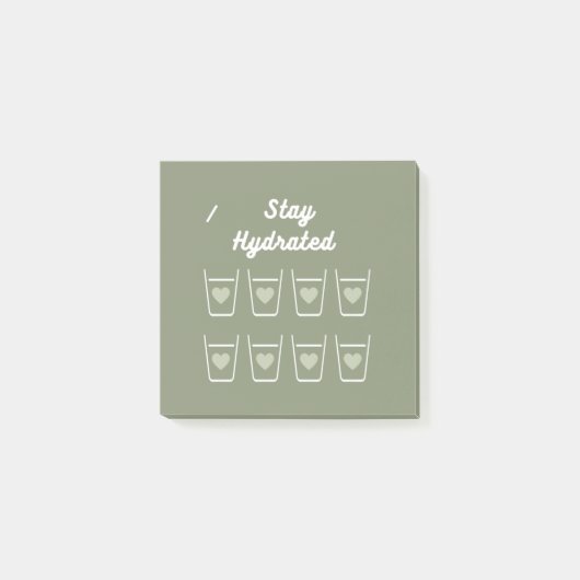 Post-it® Sage green Cute Water Dracker (Devant)