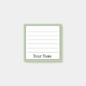 Post-it® Sage Green Retro Ajouter Votre Nom Linked (Devant)