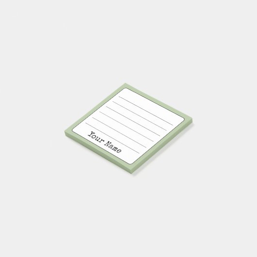 Post-it® Sage Green Retro Ajouter Votre Nom Linked (Incliné)