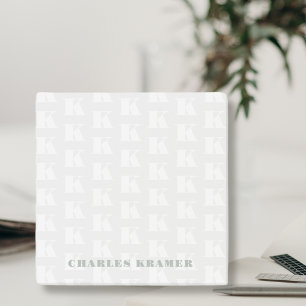 Post-it® Sage Green Simple Rustique Monogramme initial