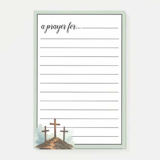 Post-it® Sage Green Three Crosses War Room Prayer (Devant)