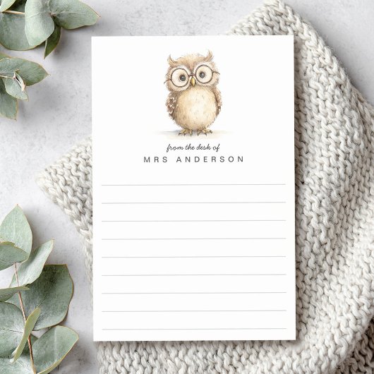 Post-it® Sage hibou du bureau de nom aligné