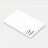 Post-it® Sage monogramme minimal Vert Nom initial (Incliné)
