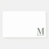 Post-it® Sage monogramme minimal Vert Nom initial (Devant)