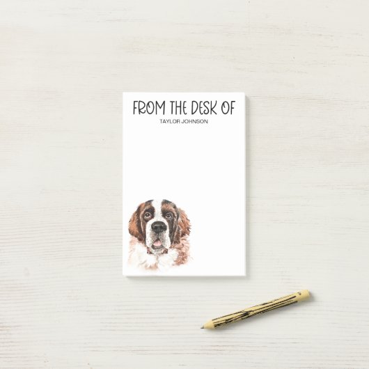 Post-it® Saint Bernard Lover (Sur un bureau)